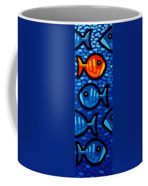 Fish. Psychedelic Coffee Mug featuring the painting Rebel Fish II #2 by John Nolan