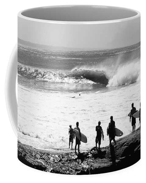Photography Coffee Mug featuring the photograph Silhouette Of Surfers Standing #2 by Panoramic Images