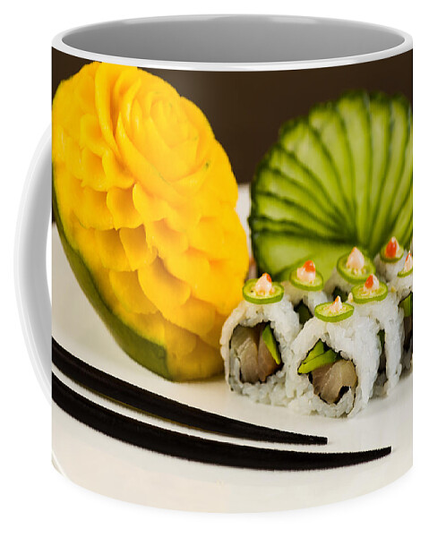 Asian Coffee Mug featuring the photograph Spicy Tuna Roll by Raul Rodriguez