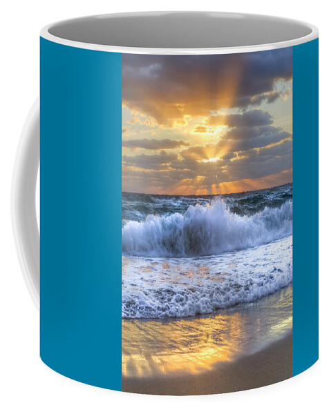 Ocean Coffee Mug featuring the photograph Splash Sunrise by Debra and Dave Vanderlaan
