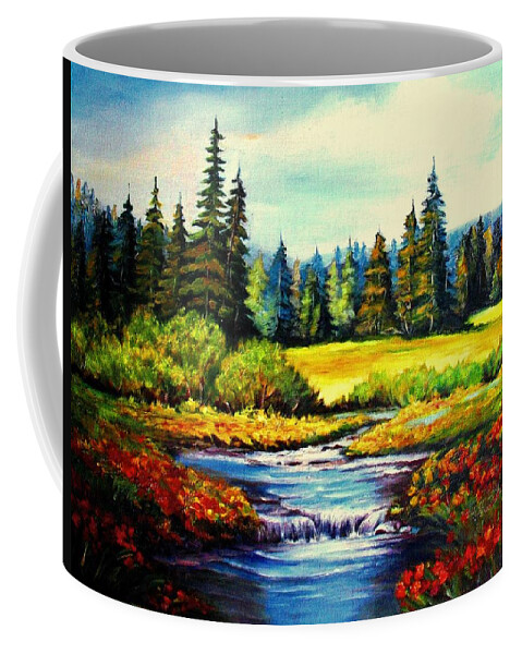 Meadow Coffee Mug featuring the painting Springtime by Hazel Holland
