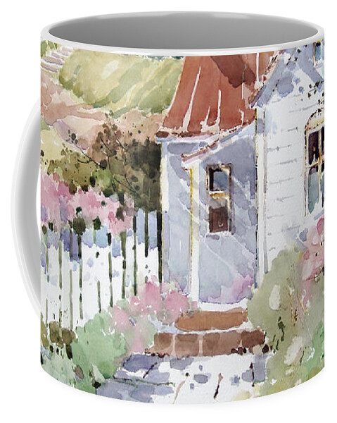 Cottage Coffee Mug featuring the painting Summer Time Cottage by Joyce Hicks