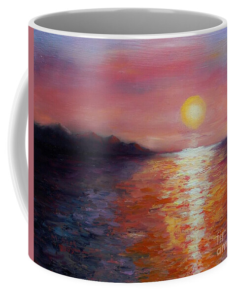 Seascape Coffee Mug featuring the painting Sunset in Ixtapa by Marlene Book