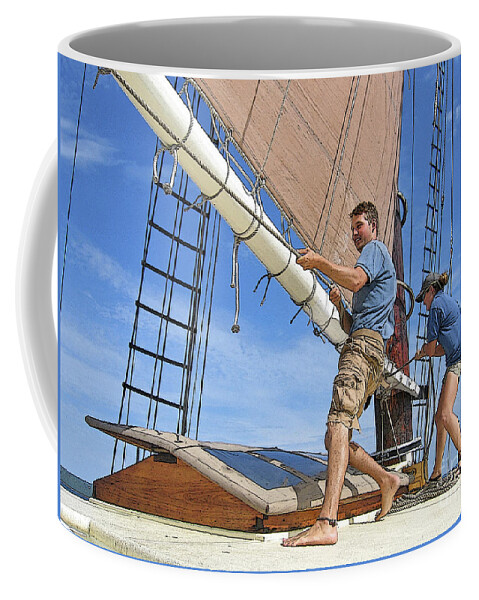 Schooner Coffee Mug featuring the photograph Teamwork by Ann Horn