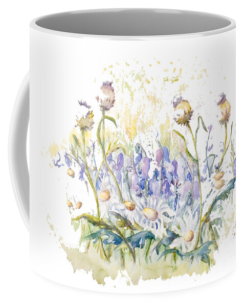 Watercolor Coffee Mug featuring the painting The Blue Sound of the Bells by Elisabeta Hermann