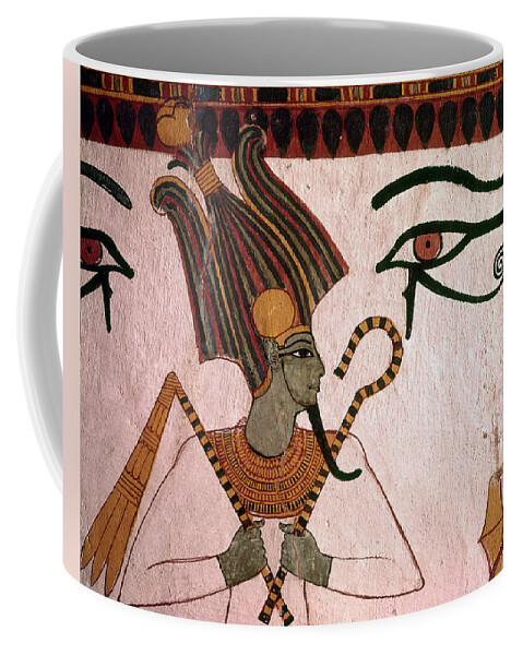 Ancient Egypt Coffee Mug featuring the painting Tomb Painting Of Osiris #2 by Brian Brake