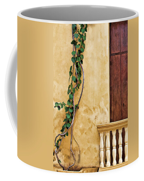 Architecture Coffee Mug featuring the photograph Vine on Wall by Maria Coulson
