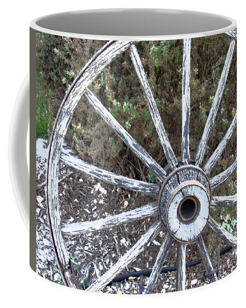 Western Coffee Mug featuring the photograph Wagon Wheel Study 2 #2 by Sylvia Thornton