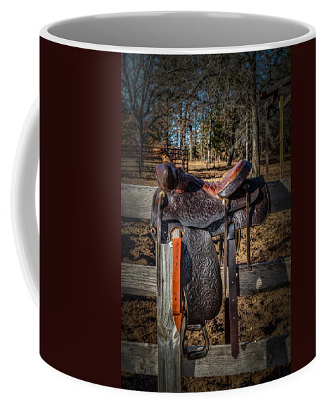 Horizontal Coffee Mug featuring the photograph Western Saddle #2 by Doug Long