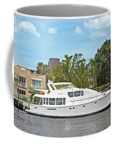 Luxury Yacht Artwork Coffee Mug featuring the photograph Luxury Yacht Artwork 03 by Carlos Diaz