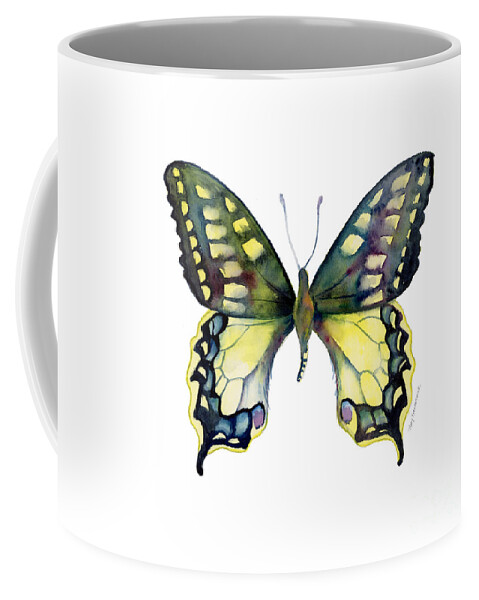 Blue Coffee Mug featuring the painting 20 Old World Swallowtail Butterfly by Amy Kirkpatrick