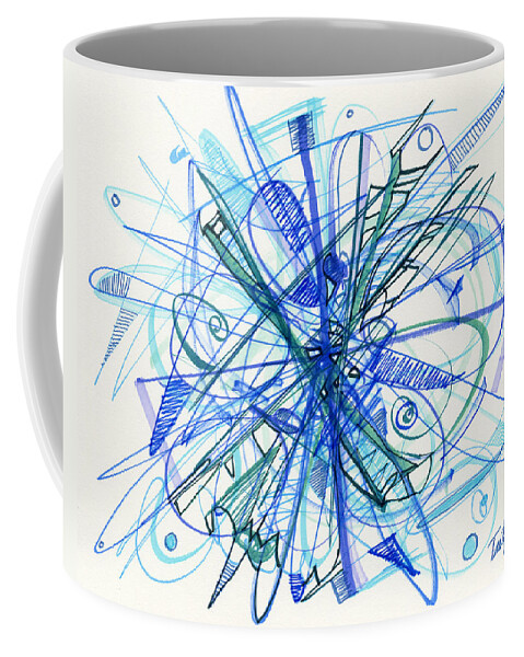 Abstract Drawing Coffee Mug featuring the drawing 2010 Abstract Drawing 21 by Lynne Taetzsch