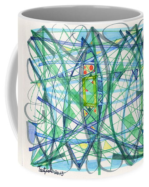 Abstract Coffee Mug featuring the drawing 2013 Abstract Drawing #23 by Lynne Taetzsch