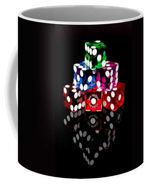 Dice Coffee Mug featuring the photograph Colorful Dice by Raul Rodriguez