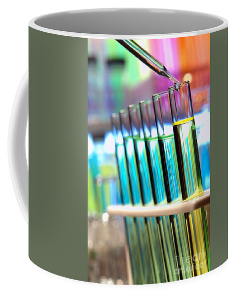 Test Coffee Mug featuring the photograph Laboratory Experiment in Science Research Lab #23 by Science Research Lab