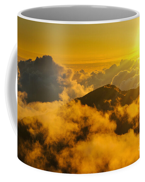 Haleakala National Park Coffee Mug featuring the photograph Clouds at sunrise over Haleakala Crater Maui Hawaii USA #25 by Don Landwehrle