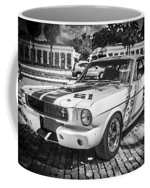1965 Ford Mustang Coffee Mug featuring the photograph 1965 Ford Shelby Mustang BW #3 by Rich Franco