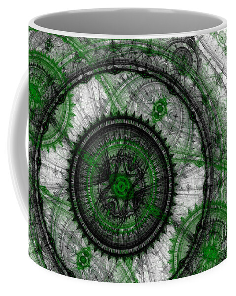 Time Coffee Mug featuring the digital art Abstract mechanical fractal #4 by Martin Capek
