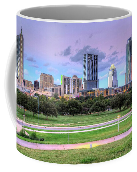 Skyline Coffee Mug featuring the photograph Austin At Twilight by Dave Files