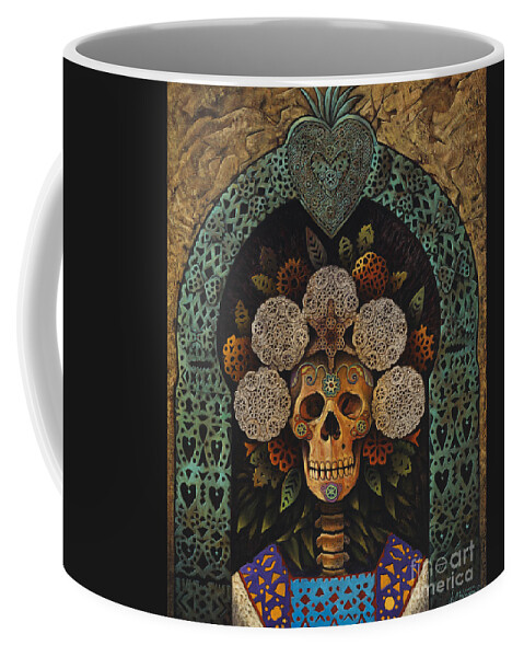 Dia-de-muertos Coffee Mug featuring the painting Dia De Muertos Madonna by Ricardo Chavez-Mendez