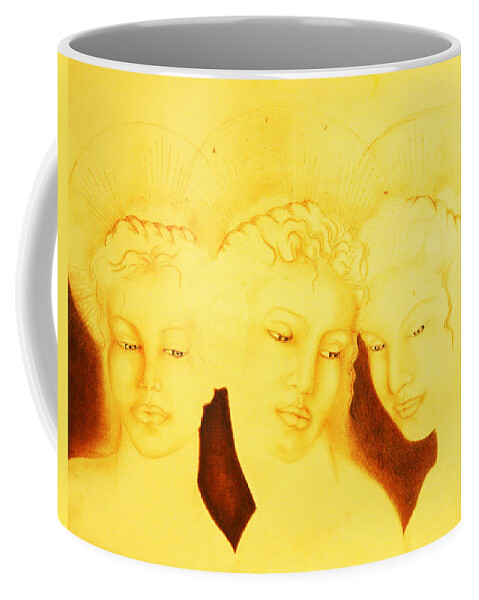 Giorgio Coffee Mug featuring the painting 3 Graces by Giorgio Tuscani