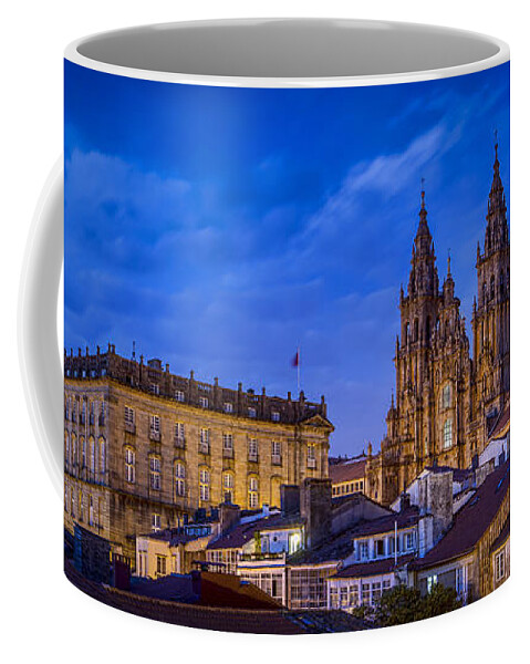 Panorama Coffee Mug featuring the photograph Santiago de Compostela Cathedral Galicia Spain #3 by Pablo Avanzini