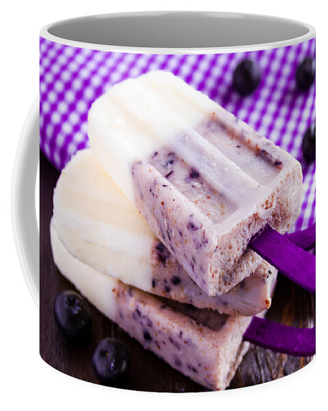 Background Coffee Mug featuring the photograph Vanilla and Blueberry Popsicles #3 by Teri Virbickis