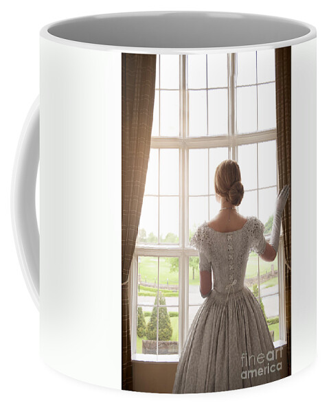 Victorian Coffee Mug featuring the photograph Victorian Woman At A Window #3 by Lee Avison