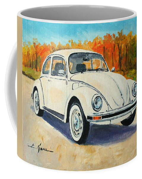 Volkswagen Coffee Mug featuring the painting VW Beetle #3 by Luke Karcz
