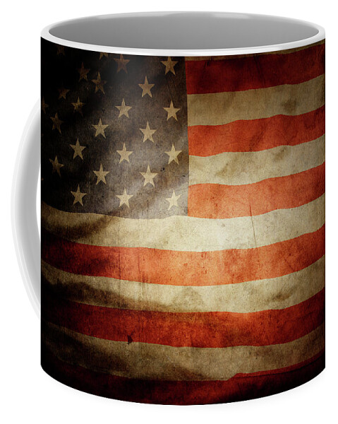 Flag Coffee Mug featuring the photograph Silky American flag No1 by Les Cunliffe