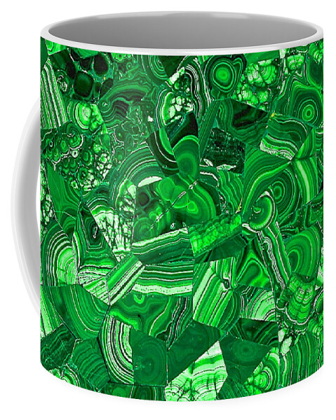 Rock Coffee Mug featuring the photograph Vibrant Green Malachite Bits and Bobs by Debra Amerson