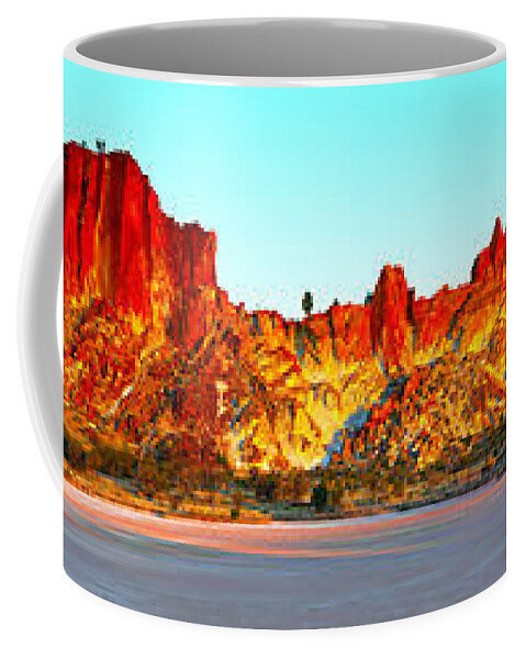 Rainbow Valley Outback Landscape Australian Central Australia Clay Pan Dry Arid Panorama Panoramic Coffee Mug featuring the photograph Rainbow Valley #32 by Bill Robinson