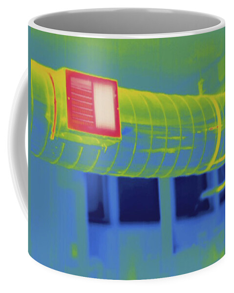 Thermography Coffee Mug featuring the photograph Heating Ducts, Thermogram #4 by Science Stock Photography