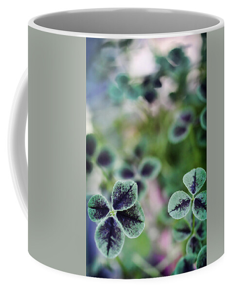 Clover Coffee Mug featuring the photograph 4 Leaf Clover by Nancy Ingersoll