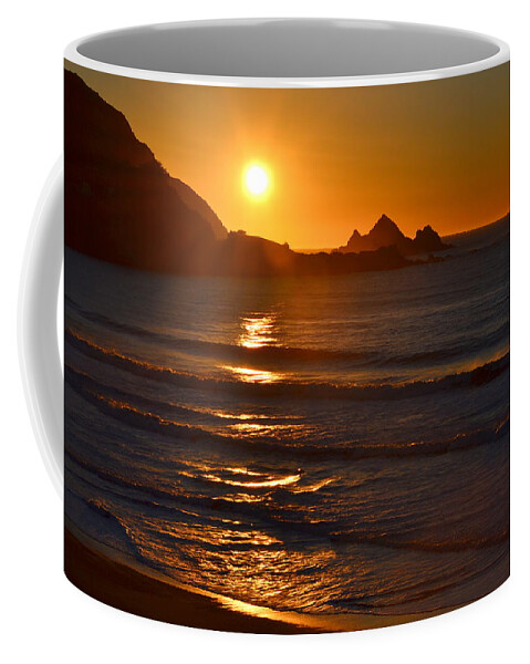 Pacifica Coffee Mug featuring the photograph Linda Mar Beach at Sunset #4 by Dean Ferreira