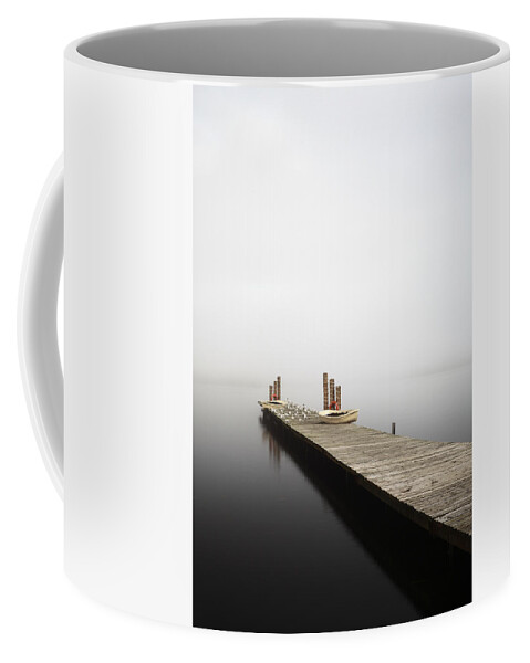 Fog Coffee Mug featuring the photograph Loch Lomond Jetty by Grant Glendinning