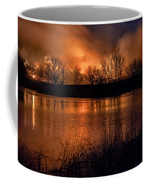 Fire Coffee Mug featuring the photograph Round Fire #8 by Cat Connor