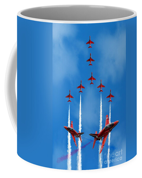 The Red Arrows Coffee Mug featuring the digital art The Red Arrows by Airpower Art