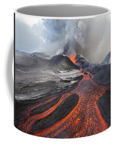 Feb0514 Coffee Mug featuring the photograph Tolbachik Volcano Erupting Kamchatka #4 by Sergey Gorshkov