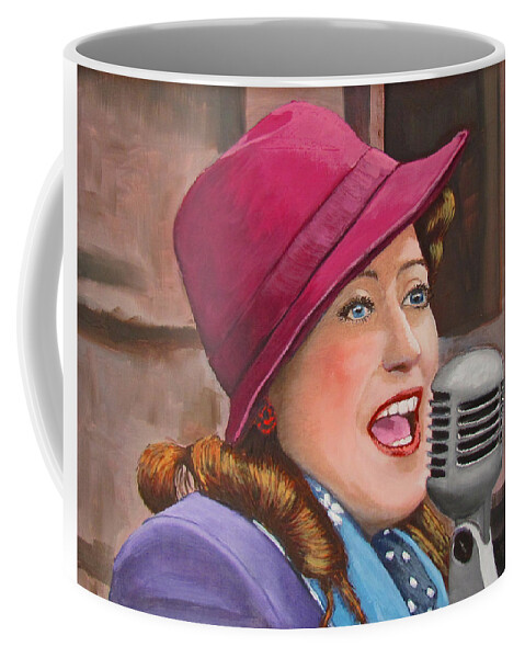 1940s Coffee Mug featuring the painting 40s SINGER by Kevin Hughes