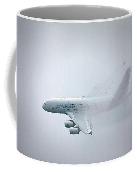 Airbus A380 Coffee Mug featuring the photograph Airbus A380 #5 by Shirley Mitchell