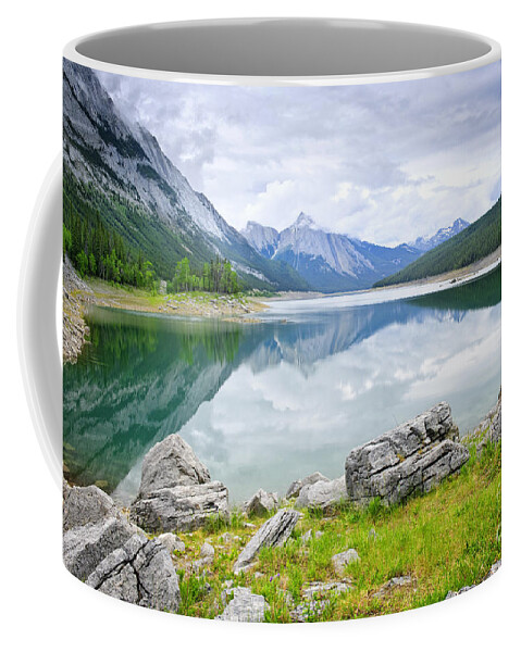 Jasper Coffee Mug featuring the photograph Mountain lake in Jasper National Park 1 by Elena Elisseeva