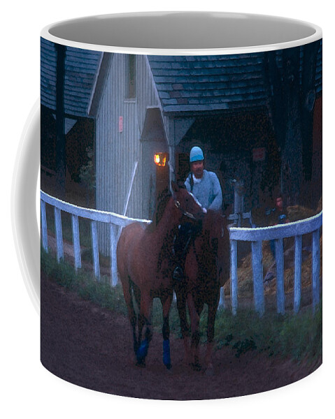 Race Horse Coffee Mug featuring the photograph Race Horse #5 by Marc Bittan