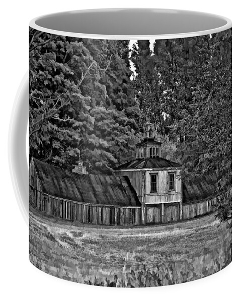 Barn Coffee Mug featuring the photograph 5 Star Barn bw by Steve Harrington