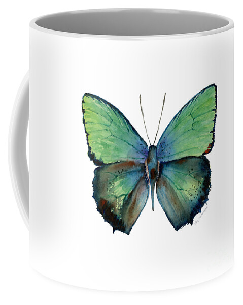 Arhopala Coffee Mug featuring the painting 52 Arhopala Aurea Butterfly by Amy Kirkpatrick