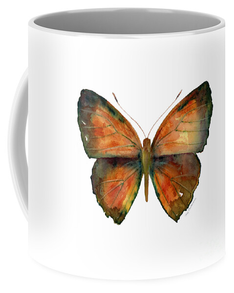Copper Jewel Coffee Mug featuring the painting 56 Copper Jewel Butterfly by Amy Kirkpatrick