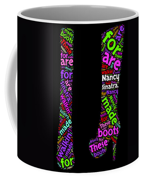 Green Coffee Mug featuring the painting Boots by Nancy Sinatra #6 by Bruce Nutting