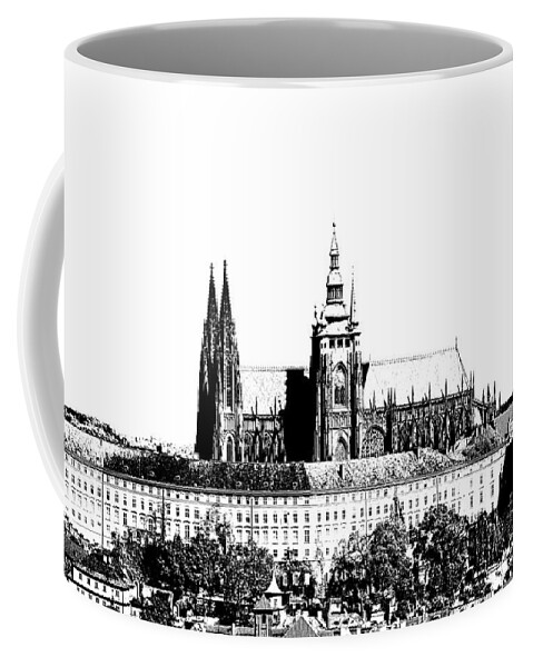 Castle Coffee Mug featuring the digital art Cathedral of St Vitus #6 by Michal Boubin