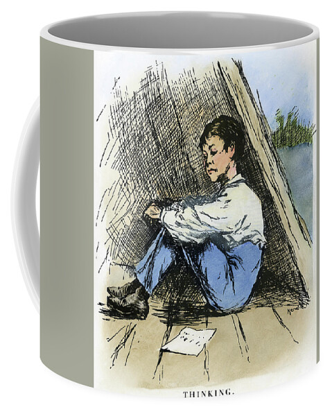 1885 Coffee Mug featuring the drawing Clemens Huck Finn, 1885 #6 by Granger