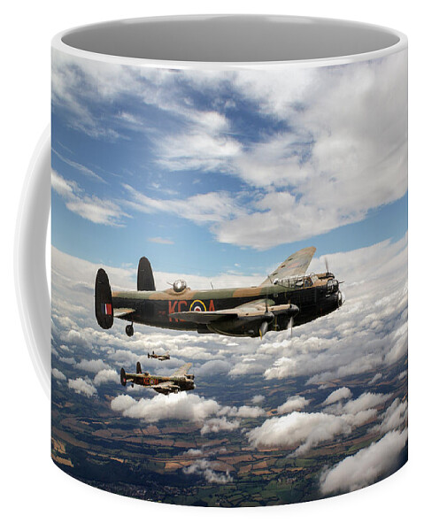 617 Squadron Coffee Mug featuring the photograph 617 Squadron Tallboy Lancasters by Gary Eason